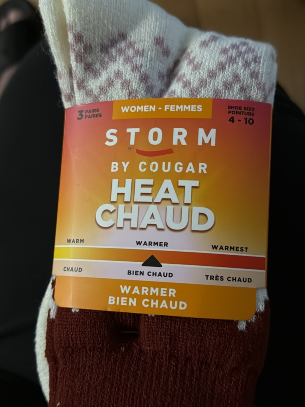 Cougar Women's Maroon & Cream Heat Socks - 3 Pack